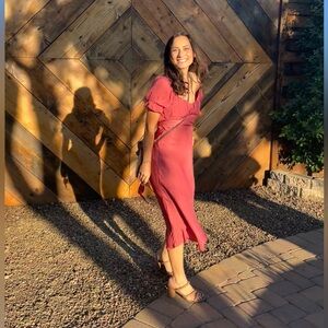 Formal mauve dress with tie